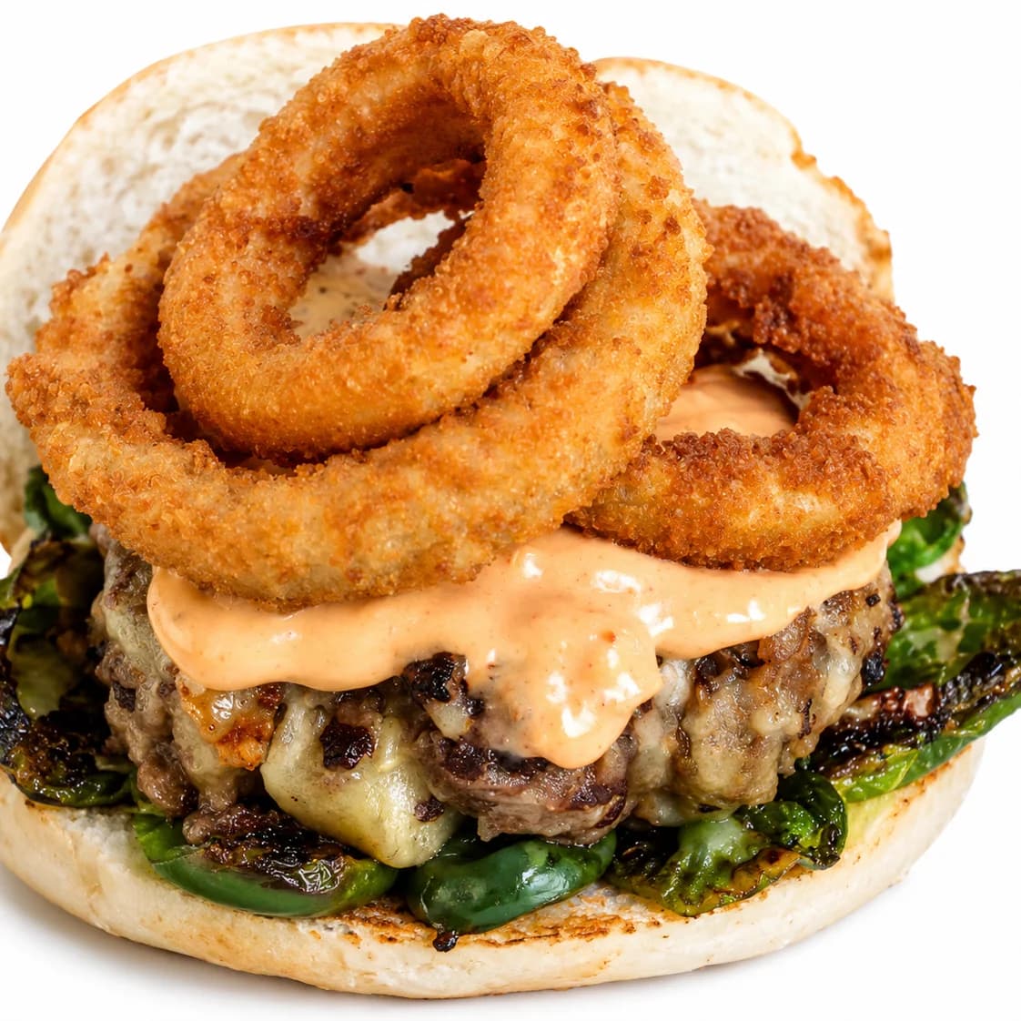 Vegan Jalapeno Ring Burger — American
